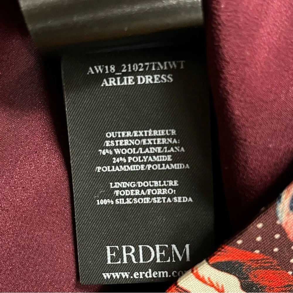 ERDEM Arlie Floral Jacquard Midi Sheath Dress Blue Pink Wedding Guest US 8 - Picture 14 of 15